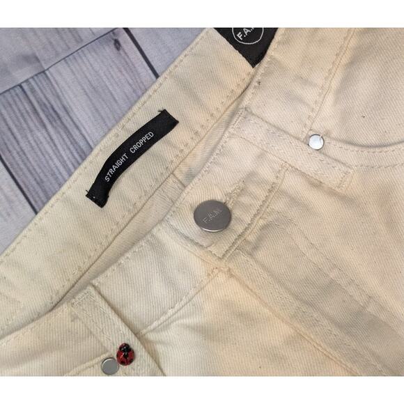 F.AM. Paris Straight Crop  White Jeans Size 28 - Picture 6 of 9